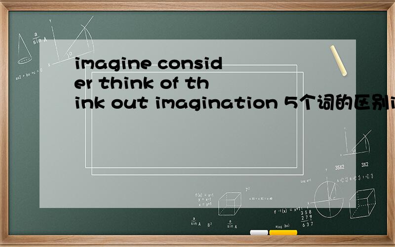imagine consider think of think out imagination 5个词的区别imagine consider think of think out imagination 5个词的区别