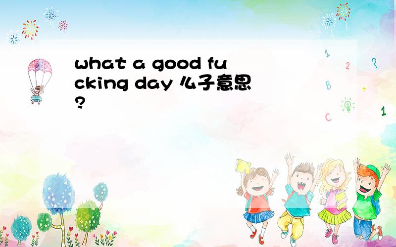 what a good fucking day 么子意思?