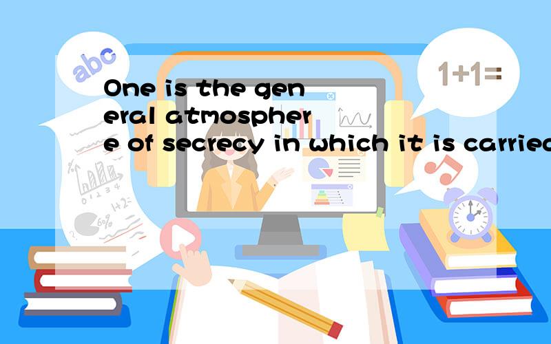 One is the general atmosphere of secrecy in which it is carried outin which it is carried out这里看不懂