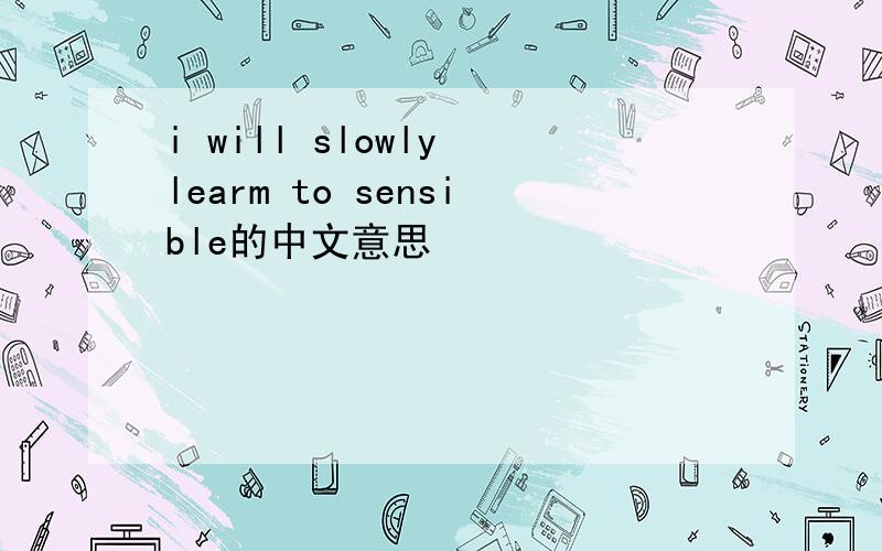 i will slowly learm to sensible的中文意思