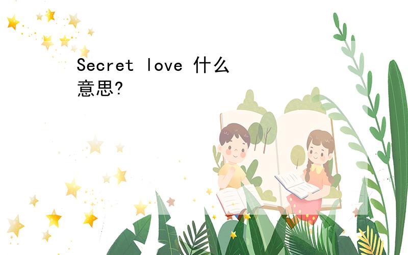 Secret love 什么意思?