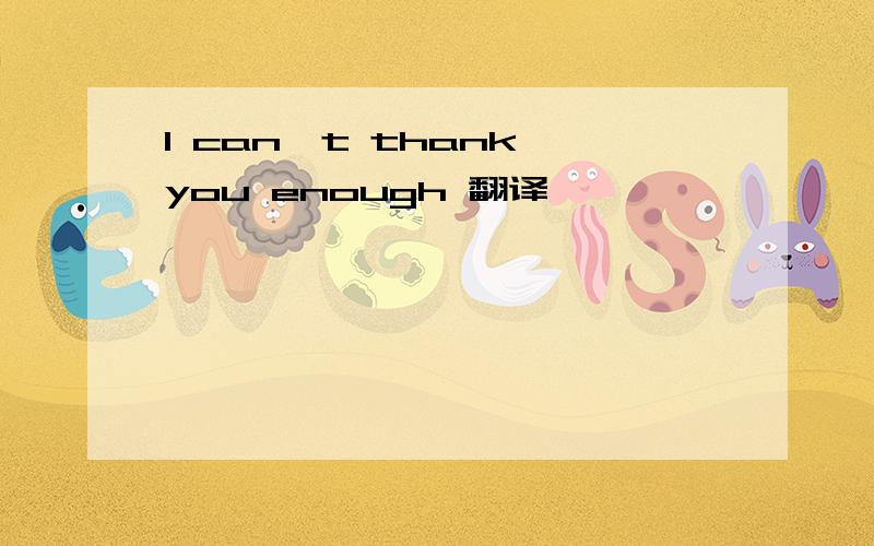 I can't thank you enough 翻译
